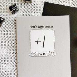 With age comes +1 WIS - D&D/RPG birthday card