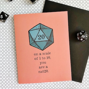 You are a nat20 - D&D/RPG Thank You/Love/Friendship card