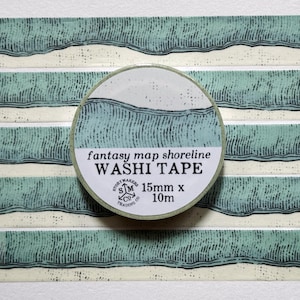 Fantasy Map Shorelines Washi Tape - voor wereldbouwers, RPG, D&D, fantasyliefhebbers en meer!
