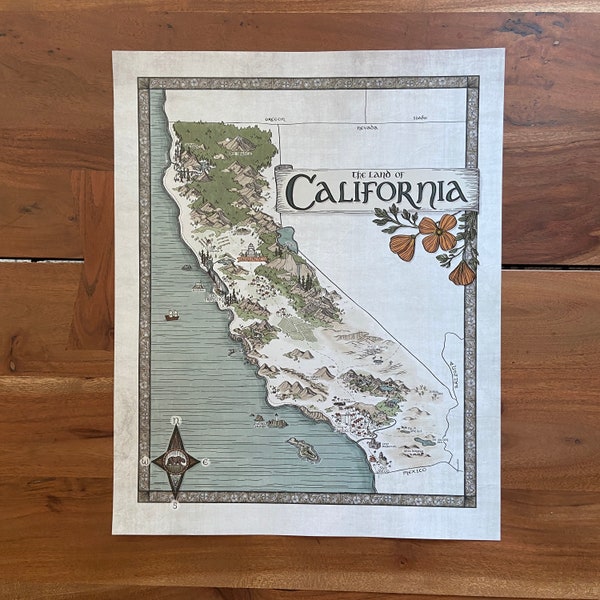 California Map - Etsy