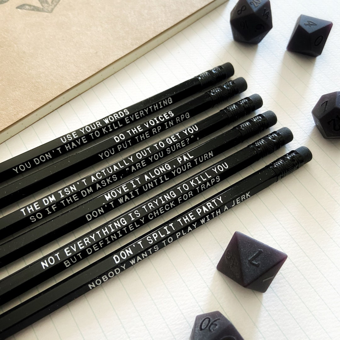 Metagaming Pencils Set of 6 Great for D&D RPG and More - Etsy