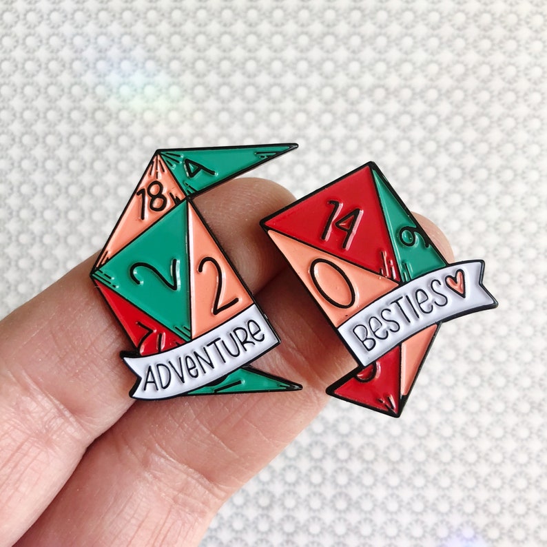 Adventure Besties - D&D/RPG friendship enamel pin 