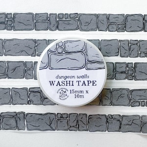 Cinta washi de paredes de mazmorra de piedra: creador de mazmorras instantáneo, para constructores de mundos, amantes de los juegos de rol, D&D, fantasía y más.