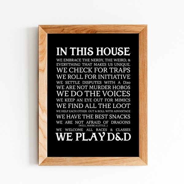 D&D House Rules printable