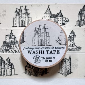 Fantasy Map Castles Washi Tape - voor wereldbouwers, RPG, D&D, fantasyliefhebbers en meer!