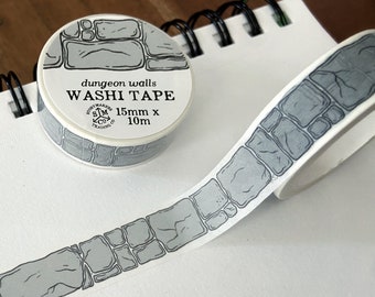 Stone Dungeon Walls Washi Tape - Instant Dungeon Creator - ¡para constructores de mundos, juegos de rol, D&D, amantes de la fantasía y más!