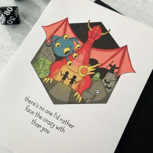 Face the Crazy Together - D&D/RPG friendship/love card