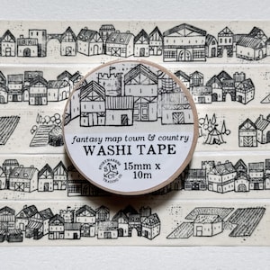 Fantasy Map Towns Washi Tape - voor wereldbouwers, RPG, D&D, fantasyliefhebbers en meer!