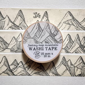 Fantasy Map Mountains Washi Tape - voor wereldbouwers, RPG, D&D, fantasyliefhebbers en meer!