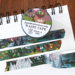 Feywild Fantasy Map Washi Tape - for world builders, RPG, D&D, fae, fairy, fantasy lovers and more!