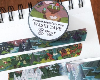Feywild Fantasy Map Washi Tape - for world builders, RPG, D&D, fae, fairy, fantasy lovers and more!