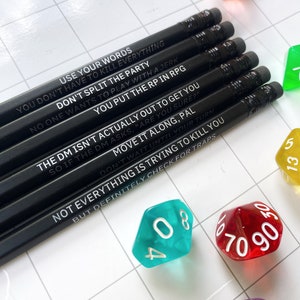 Metagaming Pencils set of 6 - Great for D&D, RPG, and more!