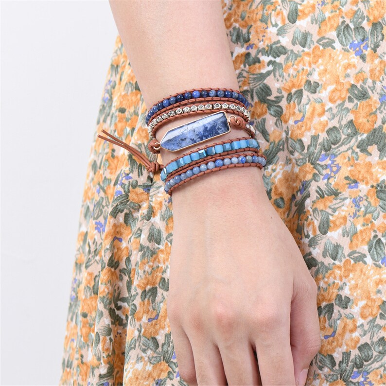 boho bracelet blue boho bracelet aquamarine Bracelet aquamarine bracelet blue aquamarine bracelet