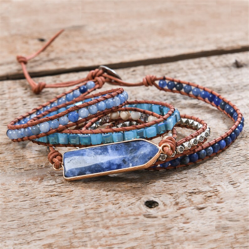 boho bracelet blue boho bracelet aquamarine Bracelet aquamarine bracelet blue aquamarine bracelet