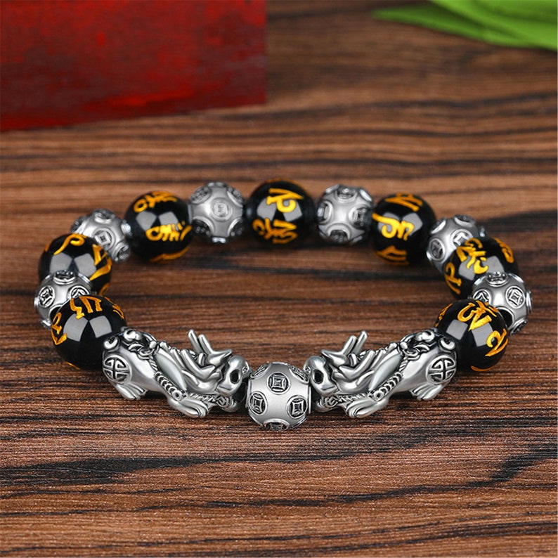 Feng Shui Amulet Bracelet Prosperity 12mm Mantra Bead Bracelet | Etsy