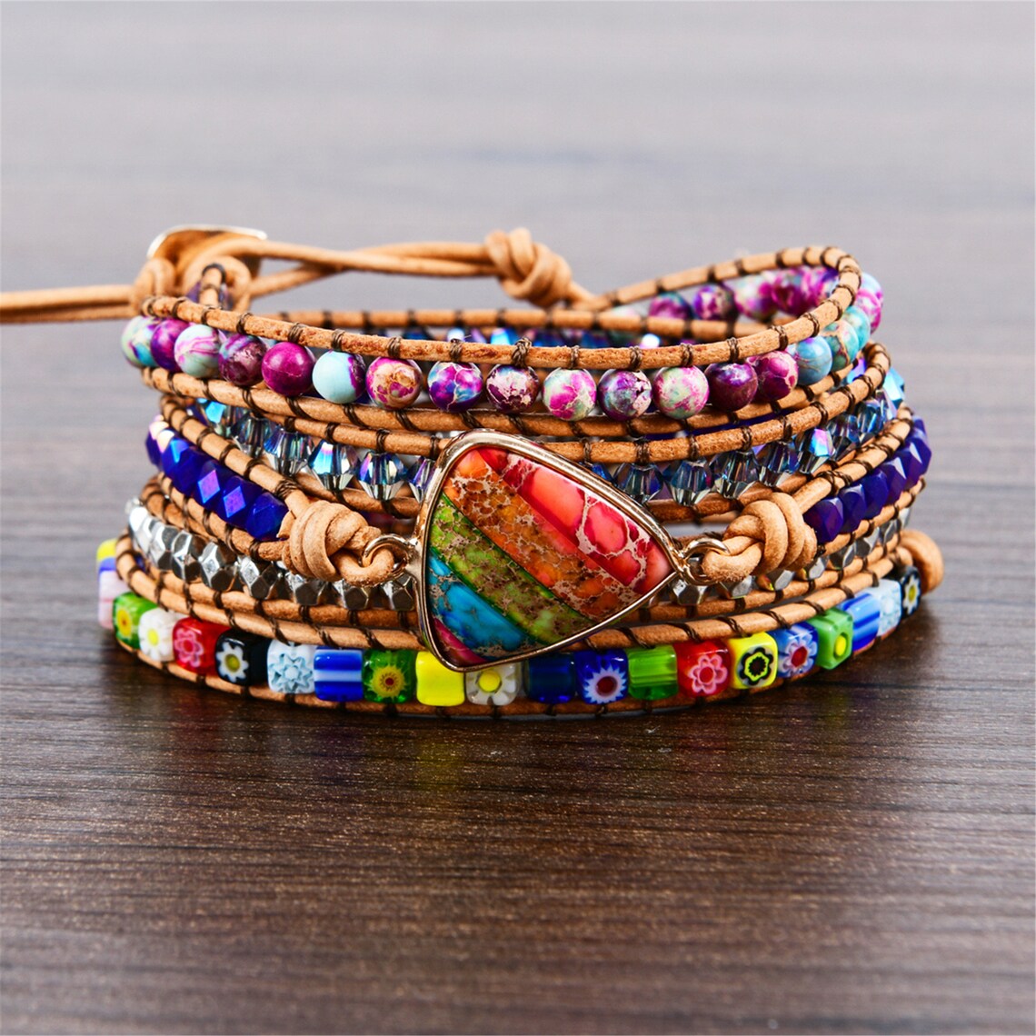 Chakra Jasper BraceletNatural Healing Stone Etsy