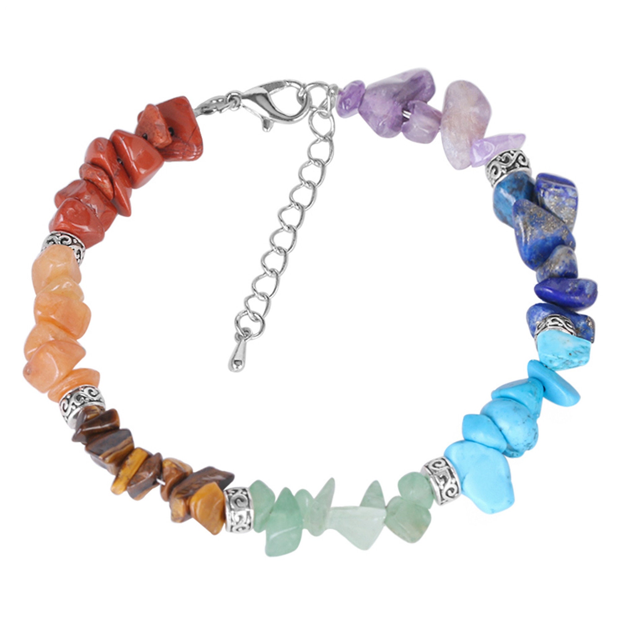 Chakra/Rainbow Mixed Stone Chip Bracelet Chakra | Etsy