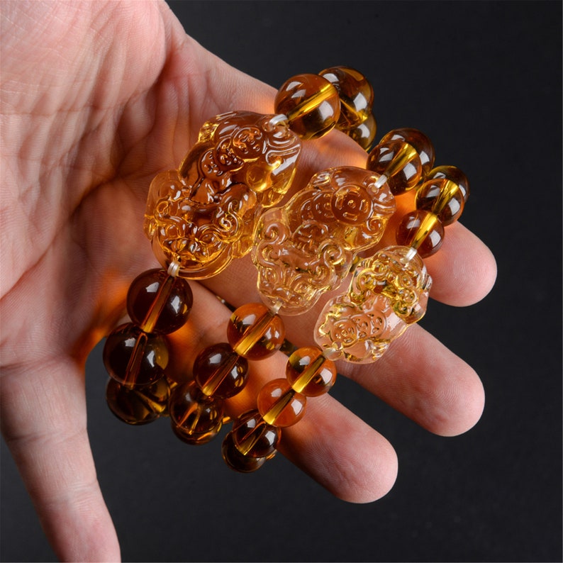 Fashion Wrap Bead Feng Shui Yellow Pi Yao Pi Xiu Bracelet Bead | Etsy