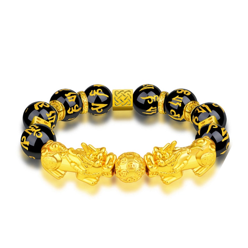 Feng Shui Amulet Bracelet Prosperity 12mm Mantra Bead Bracelet | Etsy