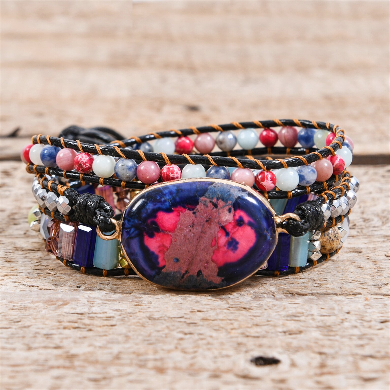 King Jasper Bracelet Healing Stone Bracelet Natural Stone Etsy