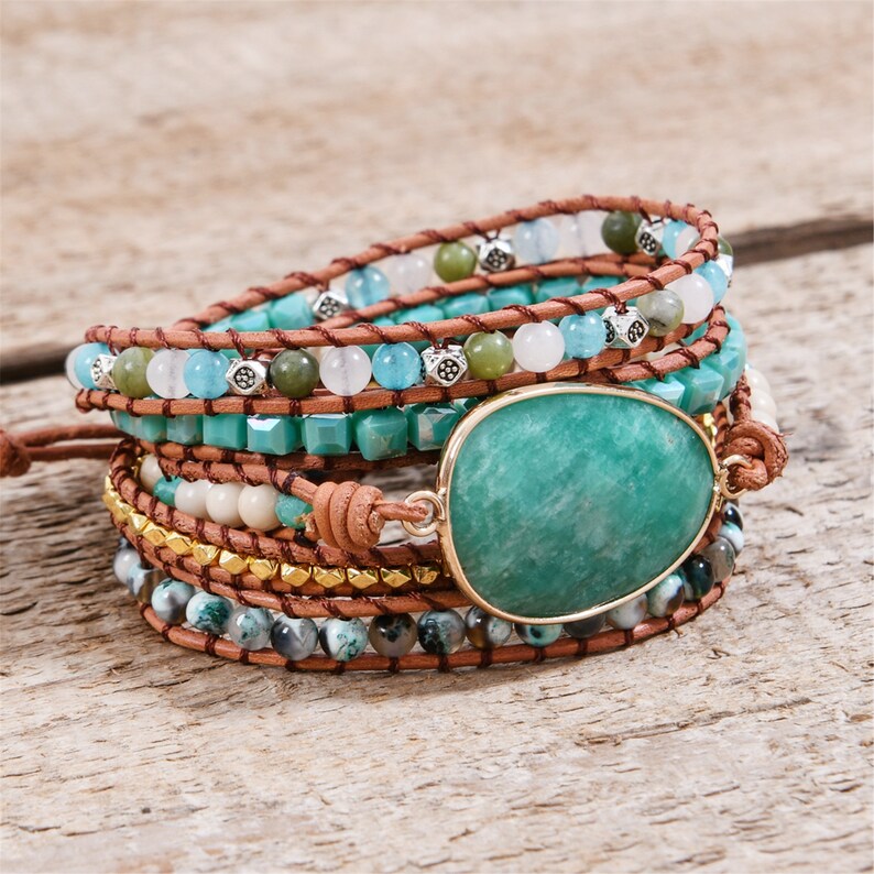 Amazonite Bracelet Healing Crystal Bracelet Amazonite - Etsy