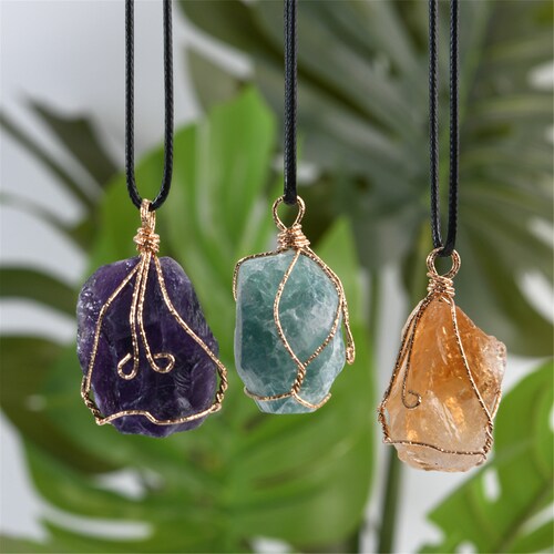 RAW CRYSTAL NECKLACE Etsy