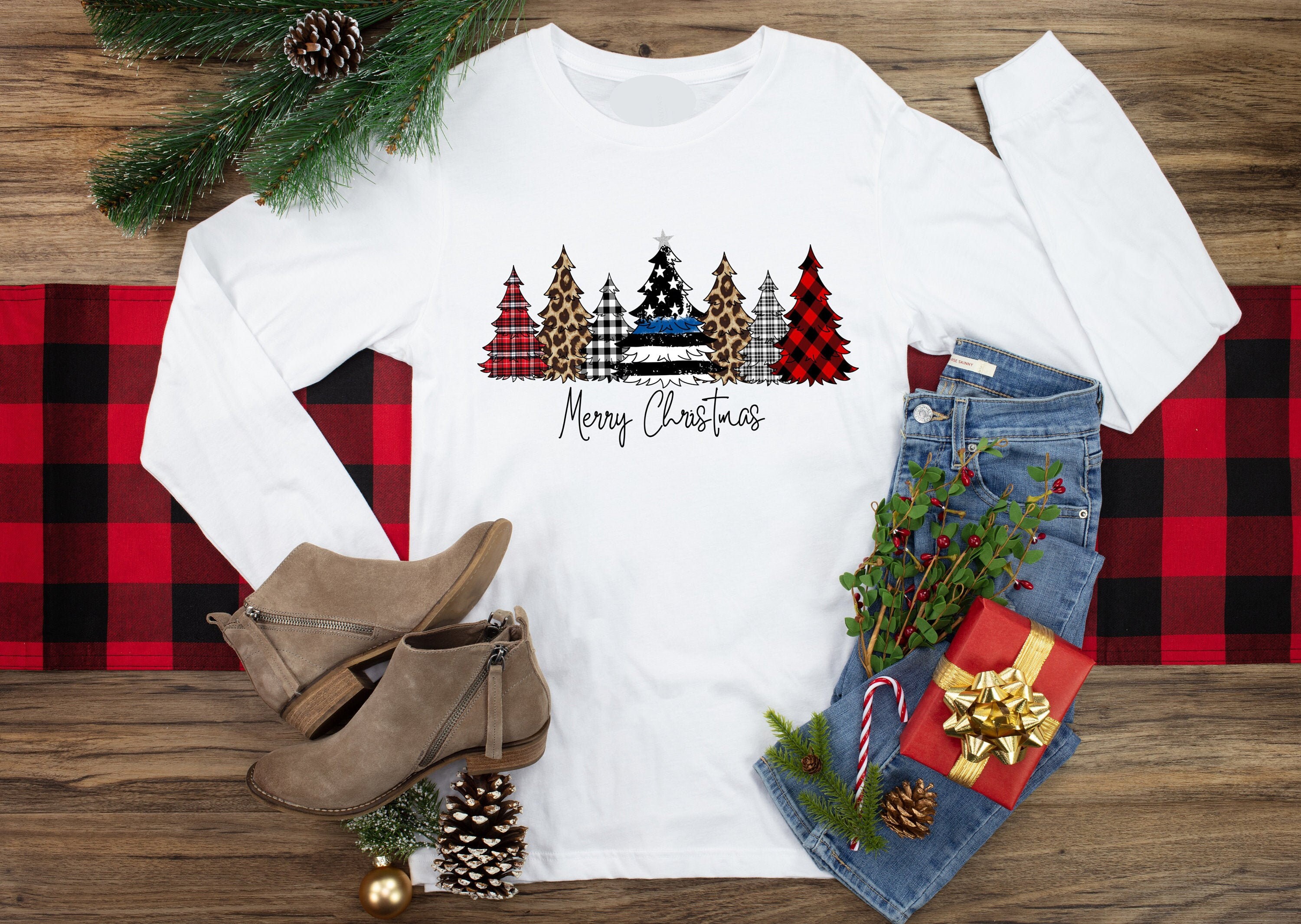 thin-blue-line-merry-christmas-long-sleeve-unisex-shirt-etsy