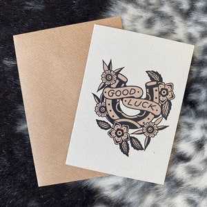 Veel succes traditionele tattoo-wenskaart