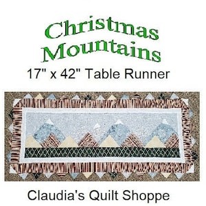 Christmas Mountains Table Runner Pattern Downloadable