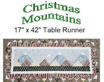 Christmas Mountains Table Runner Pattern Downloadable