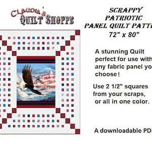 Scrappy Patriotic Panel Quilt Pattern - a Downloadable PDF Pattern