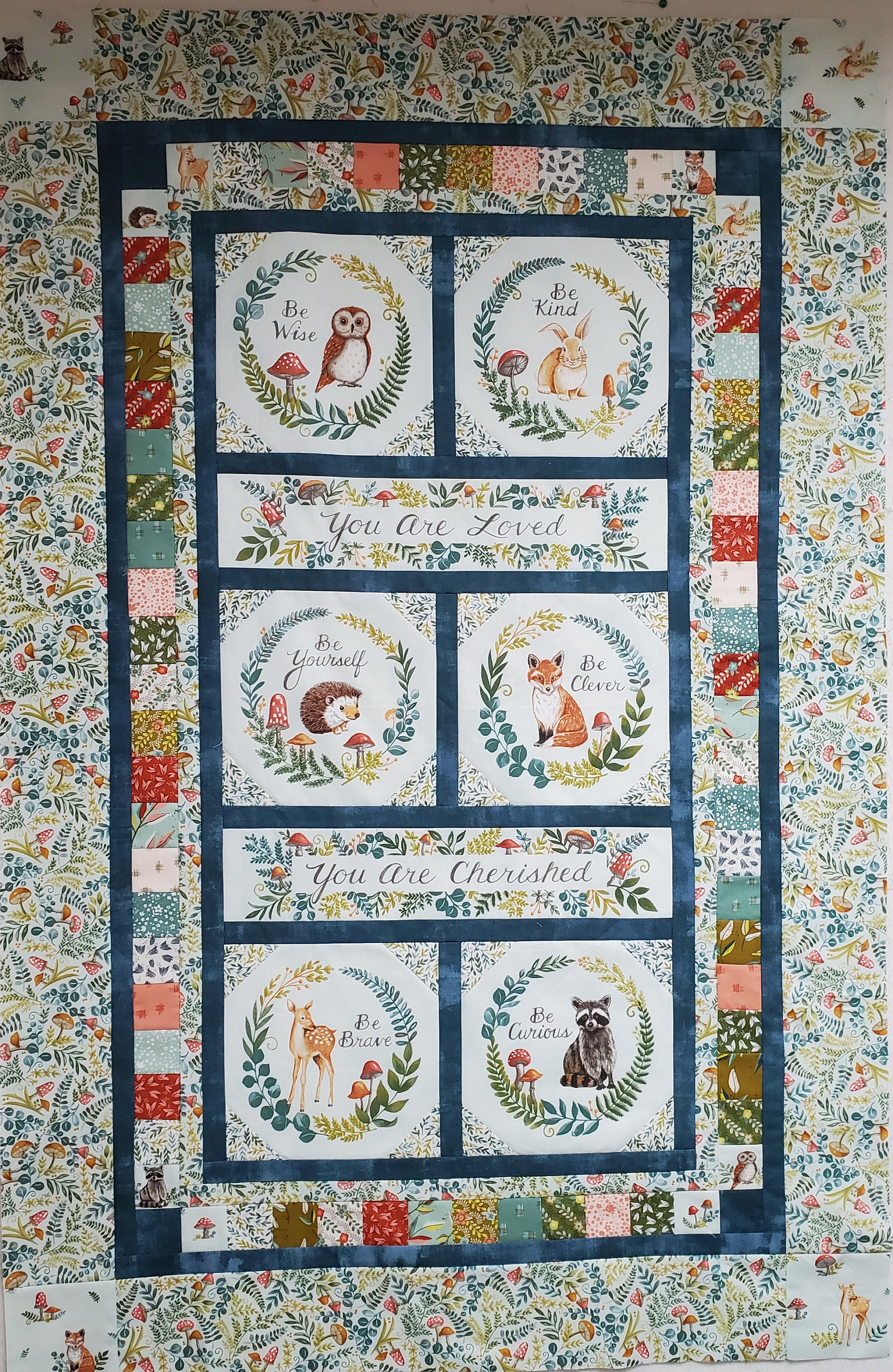 Woodland Animals Panel Baby Quilt Downloadable Etsy