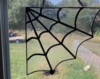 Stained Glass Spiderweb with spider