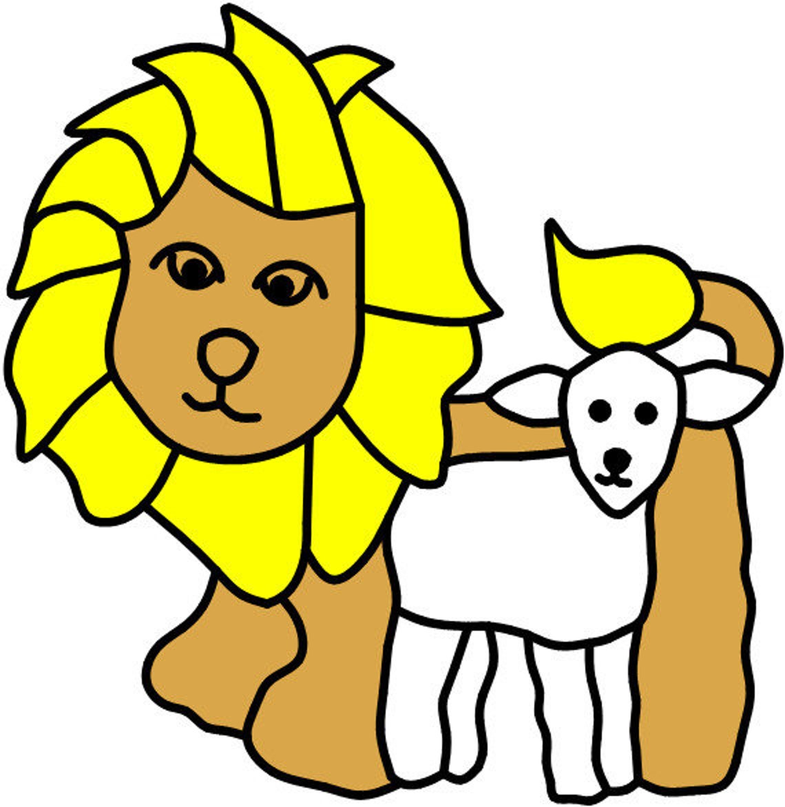 Lion and Lamb Stained Glass Pattern, Digital Instant PDF Download Etsy