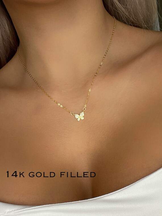 Dainty cheap butterfly choker