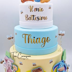 Torta scenografica topolino minnie bing arcobaleno unicorno torta finta Nascita Battesimo