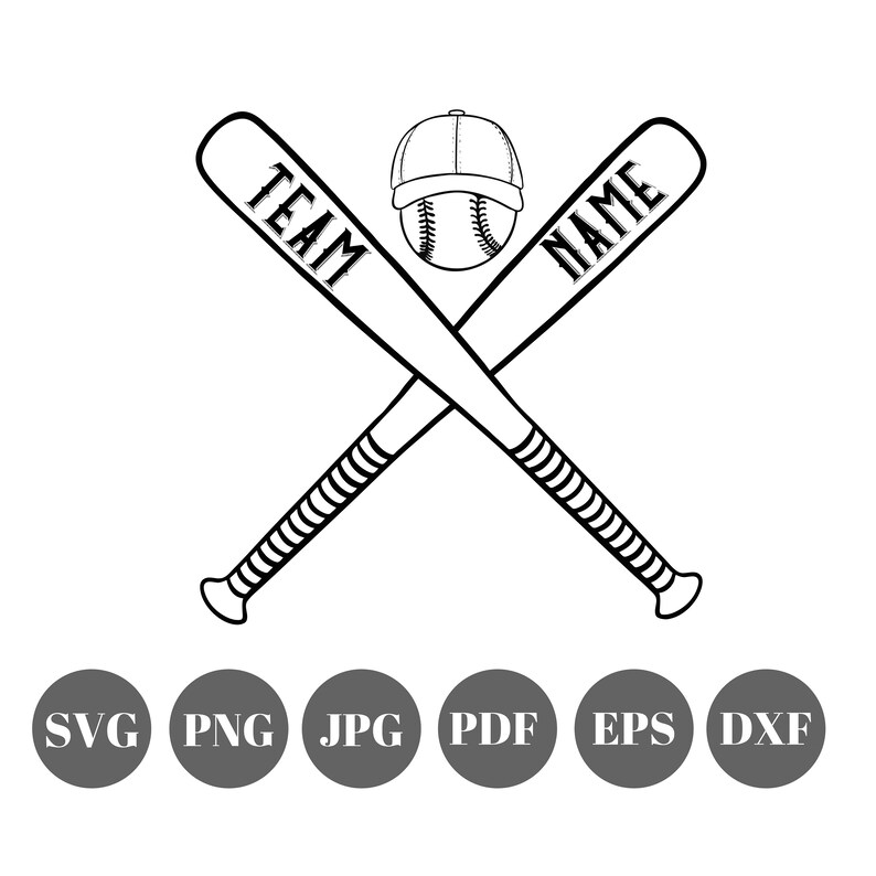 Baseball Bats Svg Team Name Softball Svg Baseball Cap Png Etsy