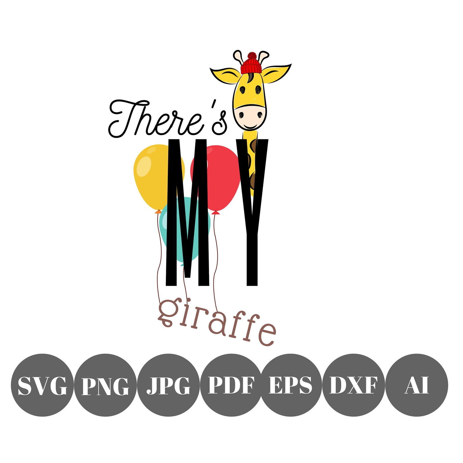 There's My Giraffe Svg Animal Svg for Cricut Giraffe Etsy