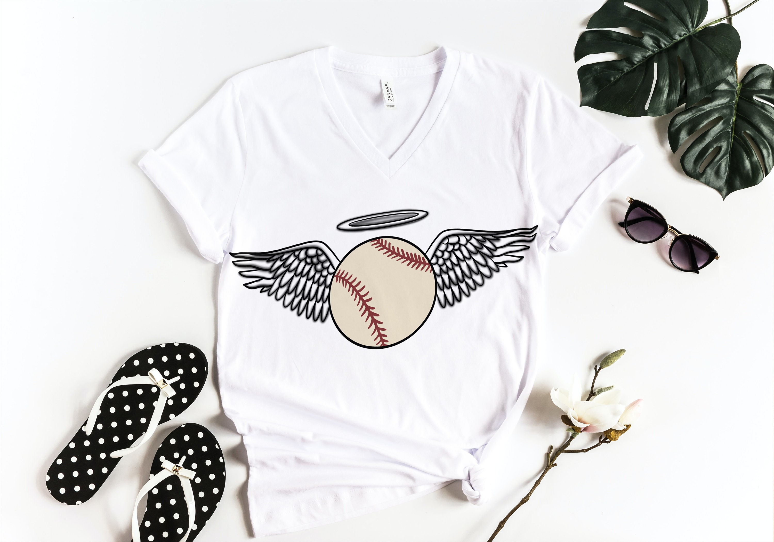 Softball Png Angel Wing Softball Svg Baseball Cut File Etsy