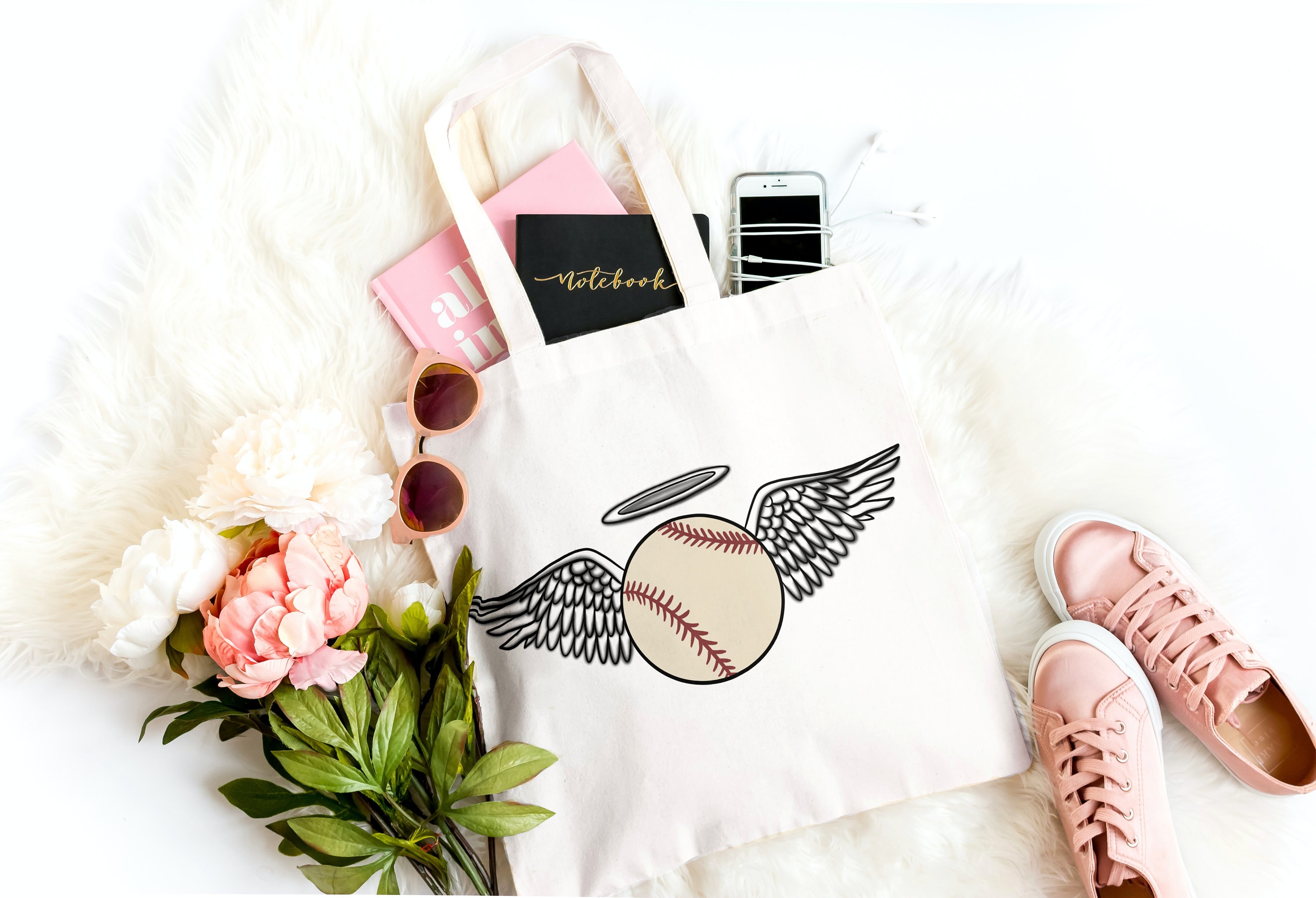 Softball Png Angel Wing Softball Svg Baseball Cut File Etsy