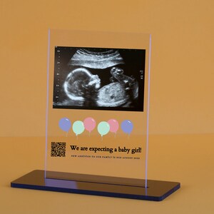 Unique UV printed baby ultrasound block for a personalized pregnancy keepsake gift.