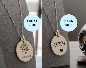 Benutzerdefinierte Geburtsblumen-Halskette: Personalisierter Geburtstagsgeschenk-Schmucksachen