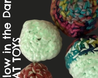 Glow in the Dark Crochet Cat Toys [4 pack] with catnip