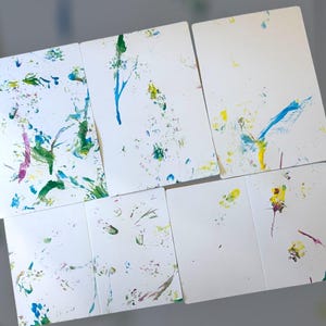 Pintura de pata de rato - Conjunto de 12 cartões de felicitações com rato em branco