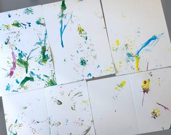 Rat Paw Painting - 12 Blank Rat Greeting Card Set