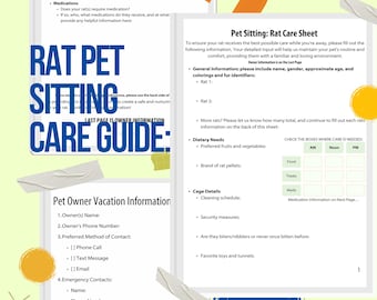 Rat Pet Sitting Care Sheet: Vacation Information Form (PDF)