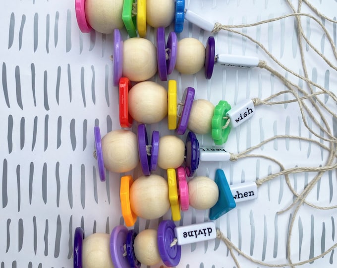 Small Animal Toy with Wood Beads, Buttons, and Beads