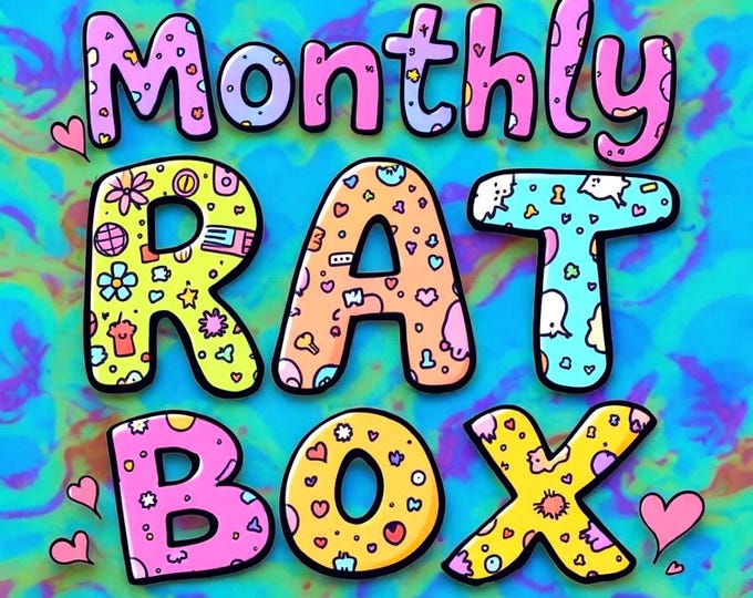 Monthly Rat Box - no subscription required, free shipping included with treats, toys, and comfort items