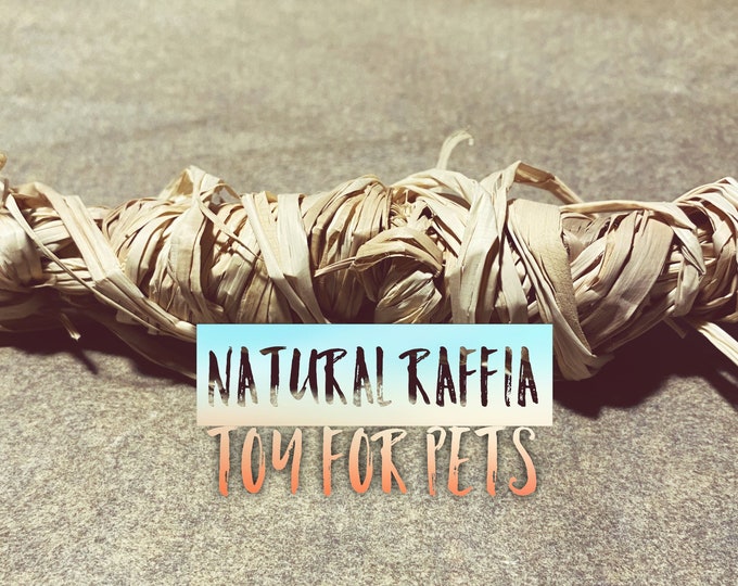 Natural Raffia Toy for Small Animals, 4" palm leaf fiber / raffia enrichment toy