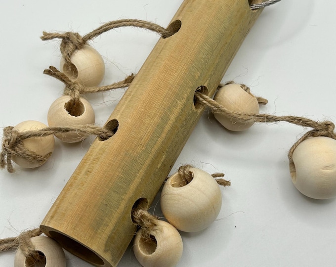 Bamboo Wood Chew Toy for Small Animals - naturally makes noise, enrichment item